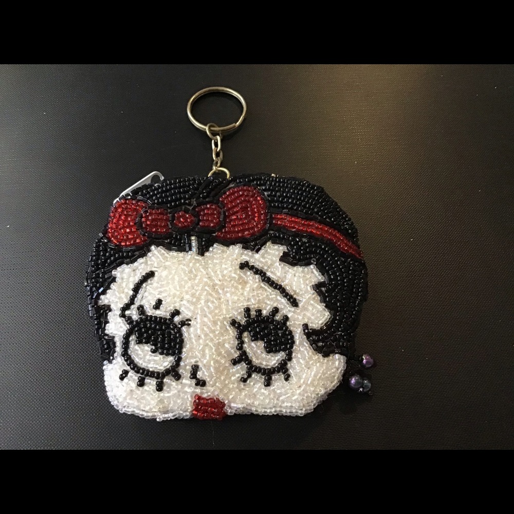 New Betty Boop keychain change purse beaded